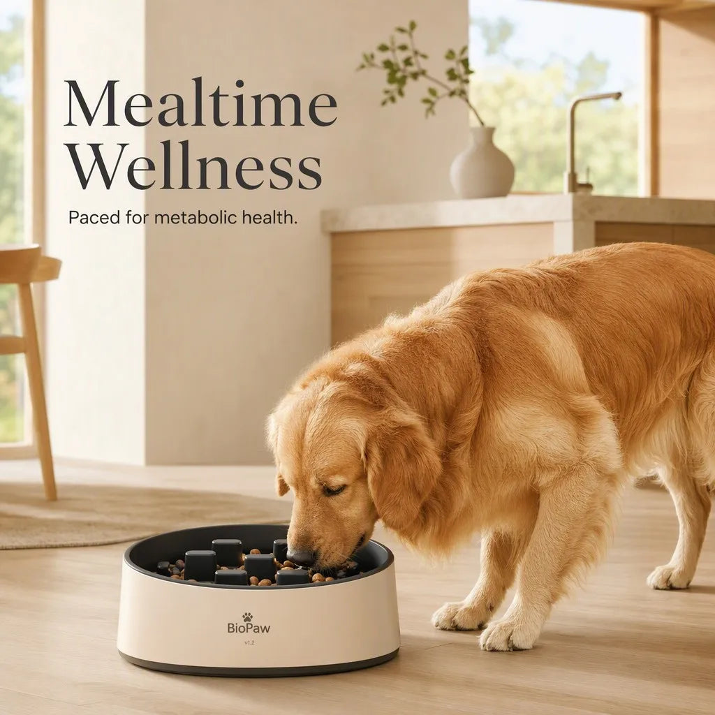 BioPaw Feeding System Lifestyle - Golden Retriever Eating