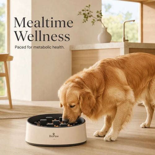 BioPaw Feeding System Lifestyle - Golden Retriever Eating